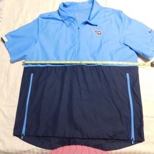Nike NFL Titans Football Quarter Zip Windbreaker Adult Large Blue/Navy Pullover